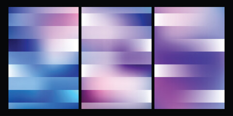 Fototapeta premium Collection of modern abstract backgrounds featuring smooth blurred gradients and soft color transitions. Minimal and vibrant design ideal for wallpapers, web design, presentations, social media, and c