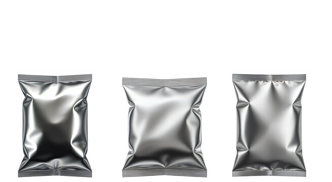 silver pouch with transparent background 