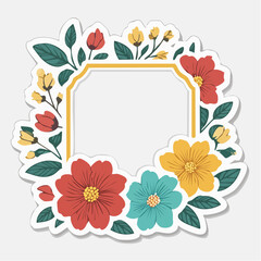 Fototapeta premium Floral Frame with Blank Space for Text