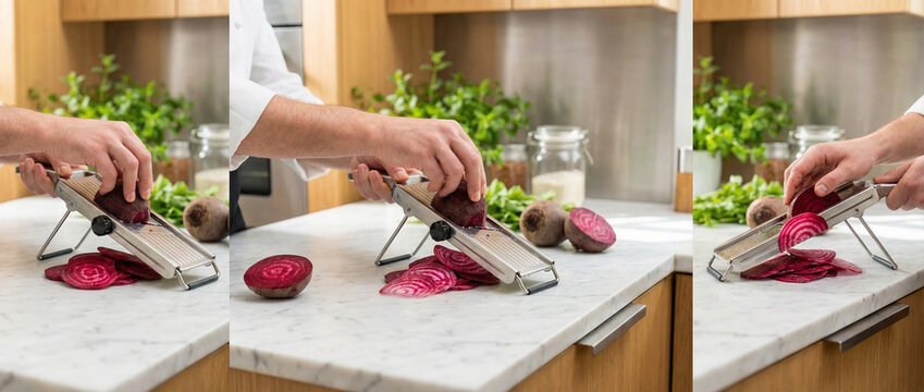 Beetroot Carpaccio Preparation in Kitchen