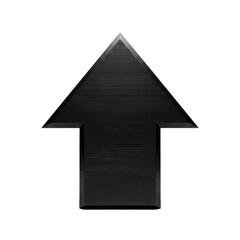 Naklejka premium Simple black upward arrow icon with gradient shadow effect
