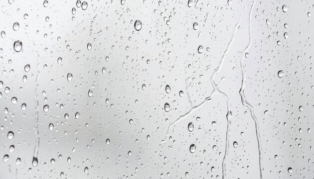 雨粒が滴る窓ガラスのアップ素材
