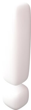 3d exclamation mark, icon in white.