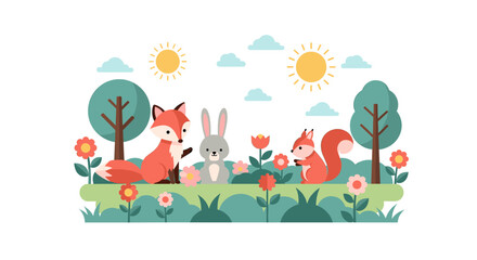 Obraz premium A cheerful, colorful flower illustration evokes a sense of optimism and growth. Ideal for website design, social media, and marketing materials needin