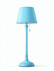 Fototapeta premium Classic Light Blue Floor Lamp with Elegant Design and White Background