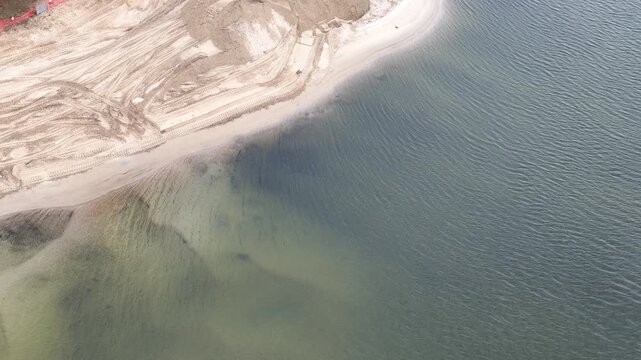 Aerial View of Beach Renovation and Sand Excavation on Gold Coast Canal