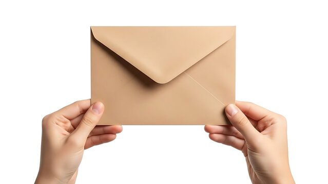 Hands holding a sealed brown envelope