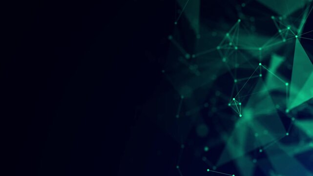 Abstract background motion transformation of empty copy space with plexus pattern of future innovation technology digital business concept with line network for decentralize communication connection.