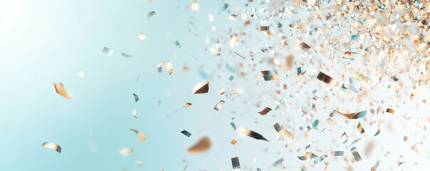 Fototapeta premium Sparkling Gold and Teal Glitter Background