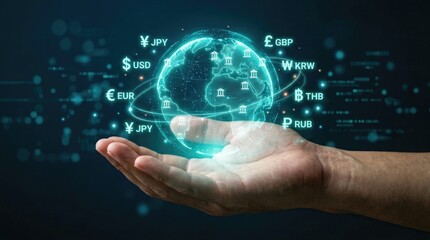 Fototapeta premium Global finance and technology concept.