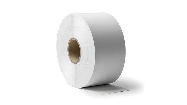 Single roll of white paper on a clean surface