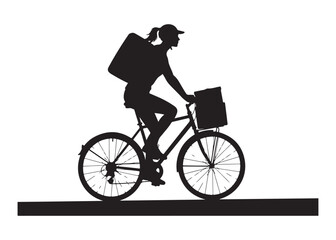 Naklejka premium silhouette of a cyclist