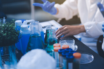 Fototapeta premium Researchers working in the clinical laboratory