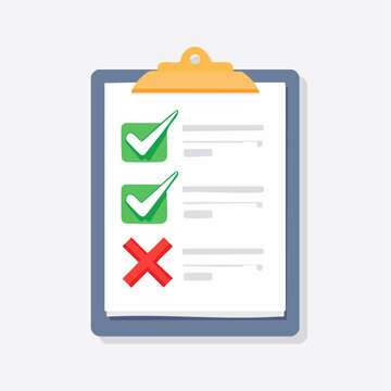 Clipboard with Checklist and Checkmarks