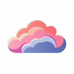 Fototapeta premium Stylized Cloud Illustration with Pink and Blue Tones