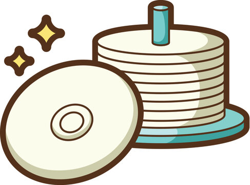 cartoon CD stack