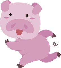 Fototapeta premium Lovely running pig
