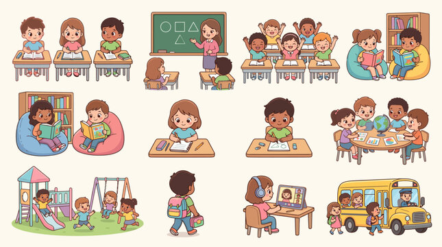 Kids School Vector Pack &ndash; Illustration Set