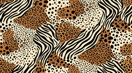 Animal print pattern with zebra leopard and cheetah spots © Abdul