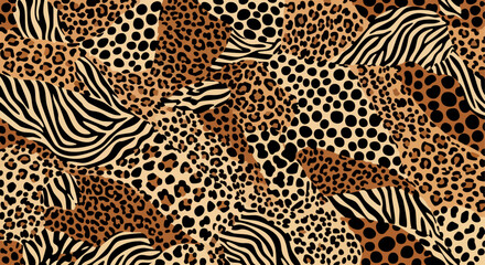 Animal print pattern with leopard zebra and cheetah spots © Abdul