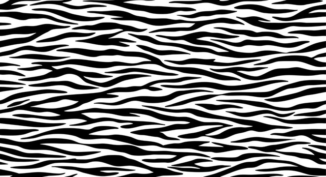 Black and white wavy pattern abstract zebra stripe background