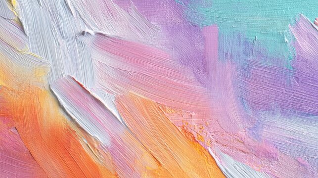 Abstract strokes of color: A vivid close-up showcases a symphony of brushstrokes in an explosion of vivid hues, creating a mesmerizing blend of textures and tones