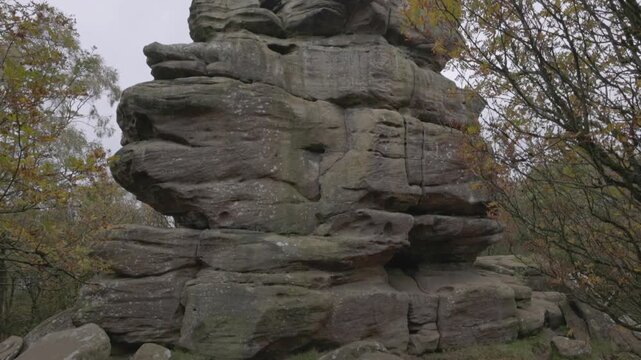 close-up shot of eroded natural rock formations in North Yorkshire