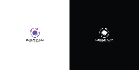 logo design template logo design planet vector satellite cosmos logo icon web application science © micky_adb