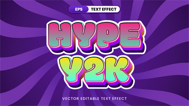 Hype Y2K Retro Editable Vector Text Effect