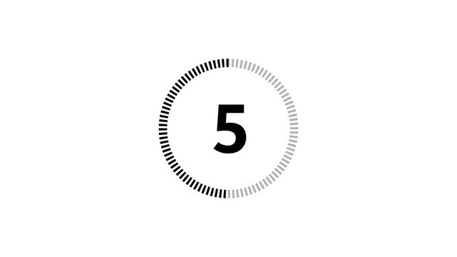Countdown timer with number and progress ring. Countdown timer for timing event. Professional countdown timer for digital transition and modern sequence timing interface visuals art.