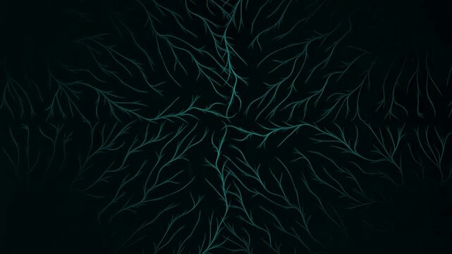 Glowing blue veins on a dark background with radiant corners