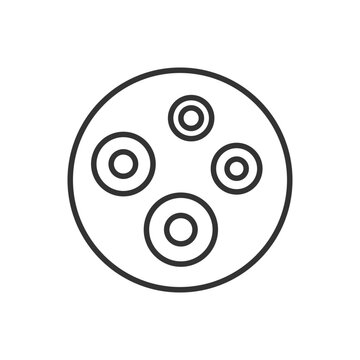 Acne black glyph icon. Dermatology problem. Skin irritation and pimples. Healing and treatment. Thin line illustration. Contour symbol. Vector outline drawing. Editable stroke. Arial font used