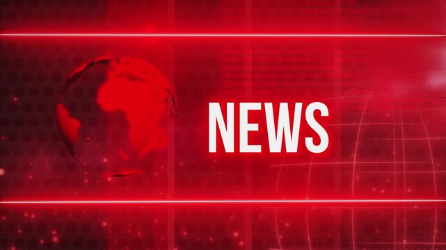 News splash screen. Breaking news. In red. 4K