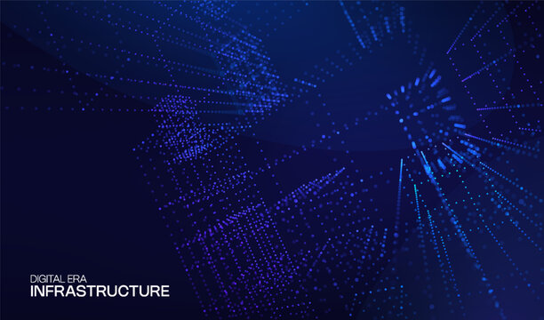 Technology cube abstract for background data 3d and science graphic research. Scientific dot digital for geometry visualization presentation and system chemical object. Technology design business.