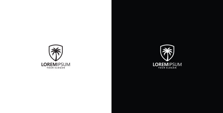 logo design template vector logo design logo design template with palm tree, abstract badges and emblems