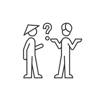 Cultural barriers linear icon. Cross-cultural communication. Behavior, personality differences. Thin line customizable illustration. Contour symbol. Vector isolated outline drawing. Editable stroke