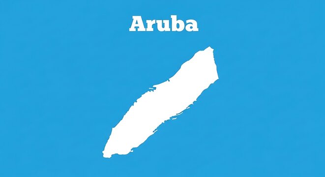 Map of Aruba, a Caribbean island nation known for its stunning beaches and vibrant culture