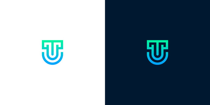 Modern 'TU' lettermark logo design, clean and professional, representing innovation and growth