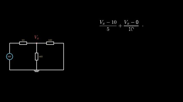 Solve a circuit problem using the Node Voltage Method