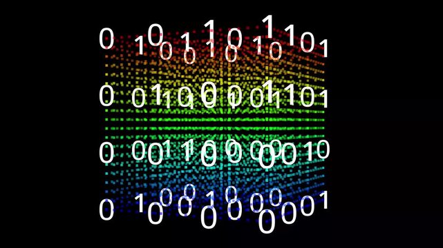 Rainbow light pulses through digital binary code