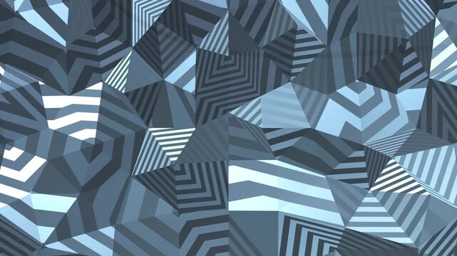 Abstract geometric shapes shift in cool blue tones