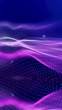 Abstract techy wave line animation. Colorful seamless motion of dotted lines for digital content, VJ loops, and tech intros.