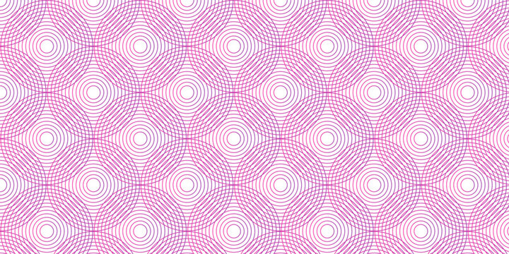 Seamless geometric spiral pattern and abstract circle wave lines overlapping pattern isolated. Design technology or modern concept. Ornament overlapping background. Colorful element line pattern.