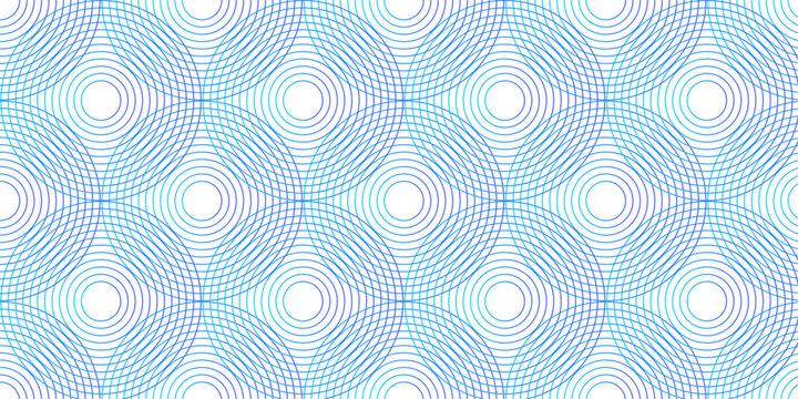 Seamless geometric spiral pattern and abstract circle wave lines overlapping pattern isolated. Design technology or modern concept. Ornament overlapping background. Colorful element line pattern.