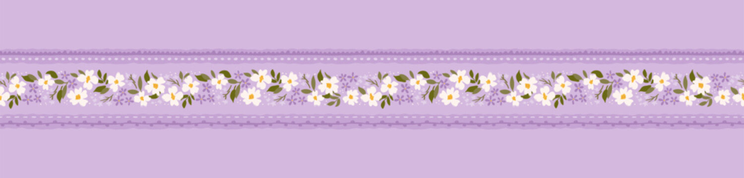 Cute hand drawn ditsy seamless pattern, lovely floral background, great for textiles, banners, wallpapers, wrapping - vector design