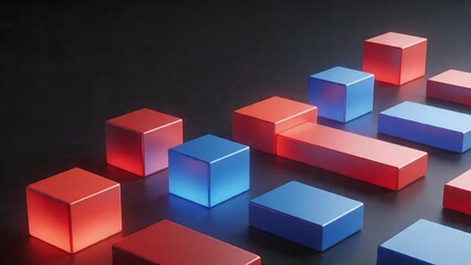 Obraz premium Colorful glowing cubes and blocks