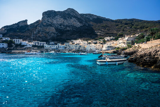 Levanzo Island. Sicily between land and sea. Crystal-clear, pristine waters.