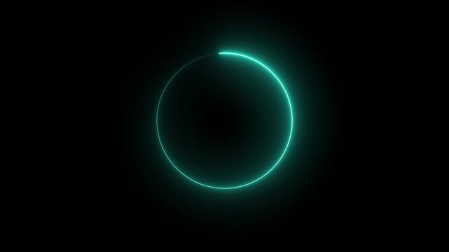 Electric Light Circle Turning Loading Animation - 4K Stock Video  black background