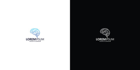 Fototapeta premium creative digital brain logo design template logo design