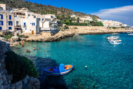 Levanzo Island. Sicily between land and sea. Crystal-clear, pristine waters.